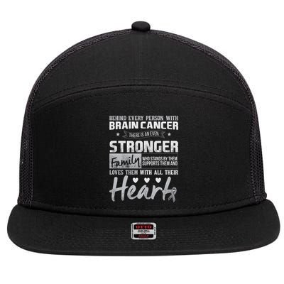 Brain Cancer Awareness Strong Family 7 Panel Mesh Trucker Snapback Hat