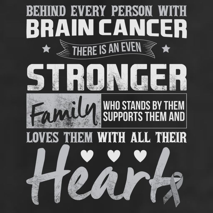 Brain Cancer Awareness Strong Family 7 Panel Mesh Trucker Snapback Hat