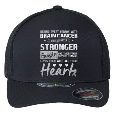 Brain Cancer Awareness Strong Family Flexfit Unipanel Trucker Cap