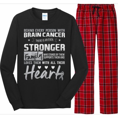 Brain Cancer Awareness Strong Family Long Sleeve Pajama Set