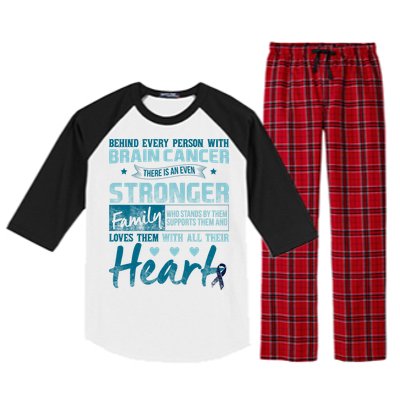 Brain Cancer Awareness Strong Family Raglan Sleeve Pajama Set