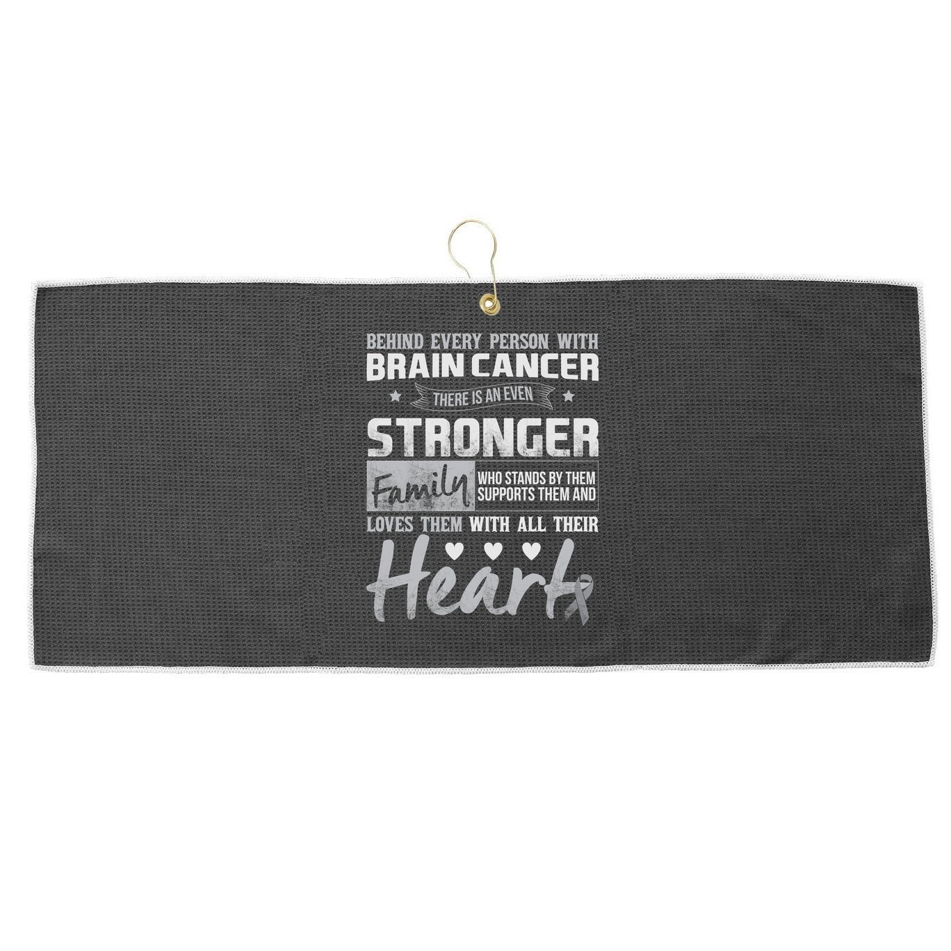 Brain Cancer Awareness Strong Family Large Microfiber Waffle Golf Towel