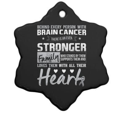 Brain Cancer Awareness Strong Family Ceramic Star Ornament