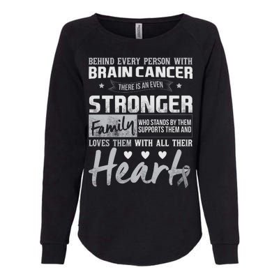 Brain Cancer Awareness Strong Family Womens California Wash Sweatshirt