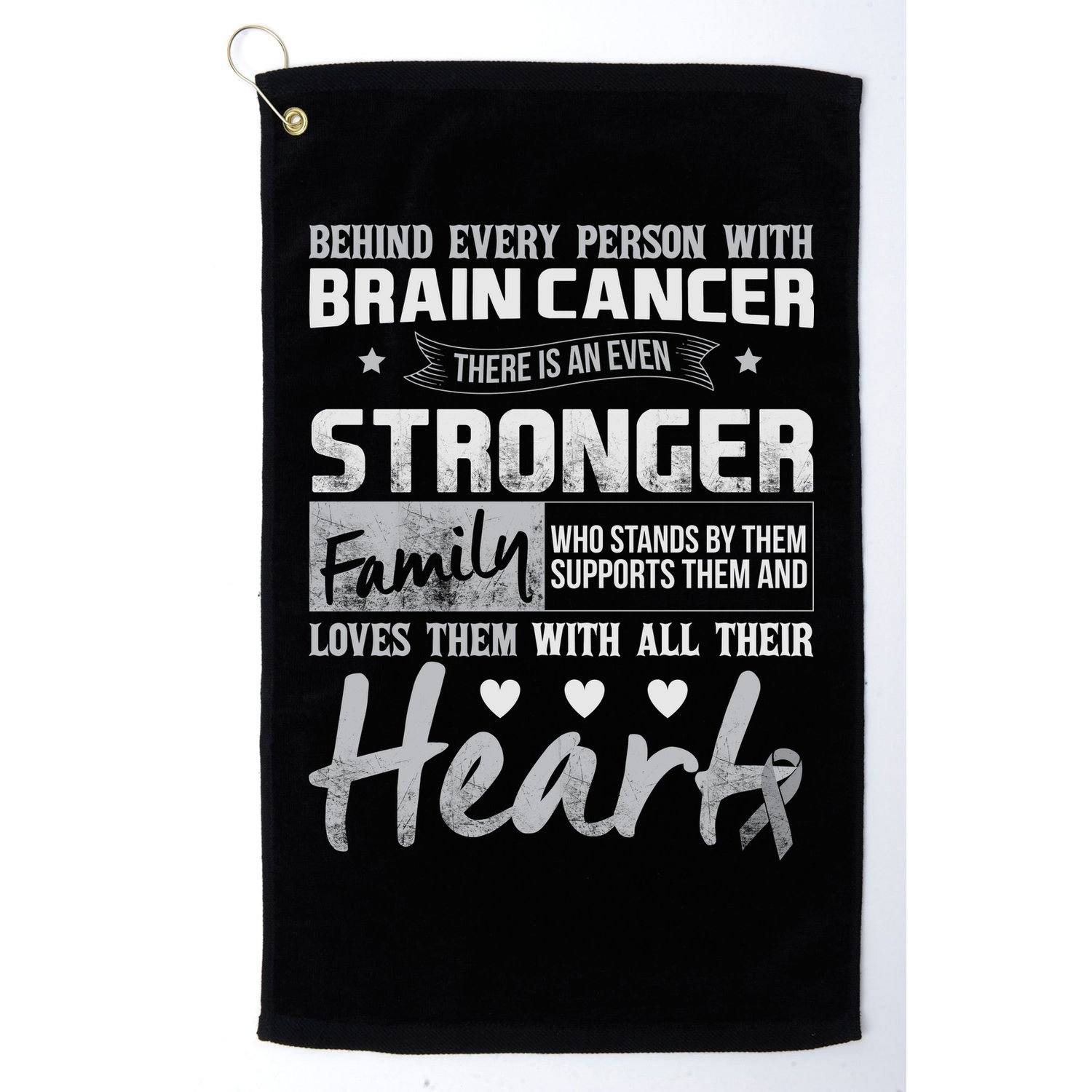 Brain Cancer Awareness Strong Family Golf Towel