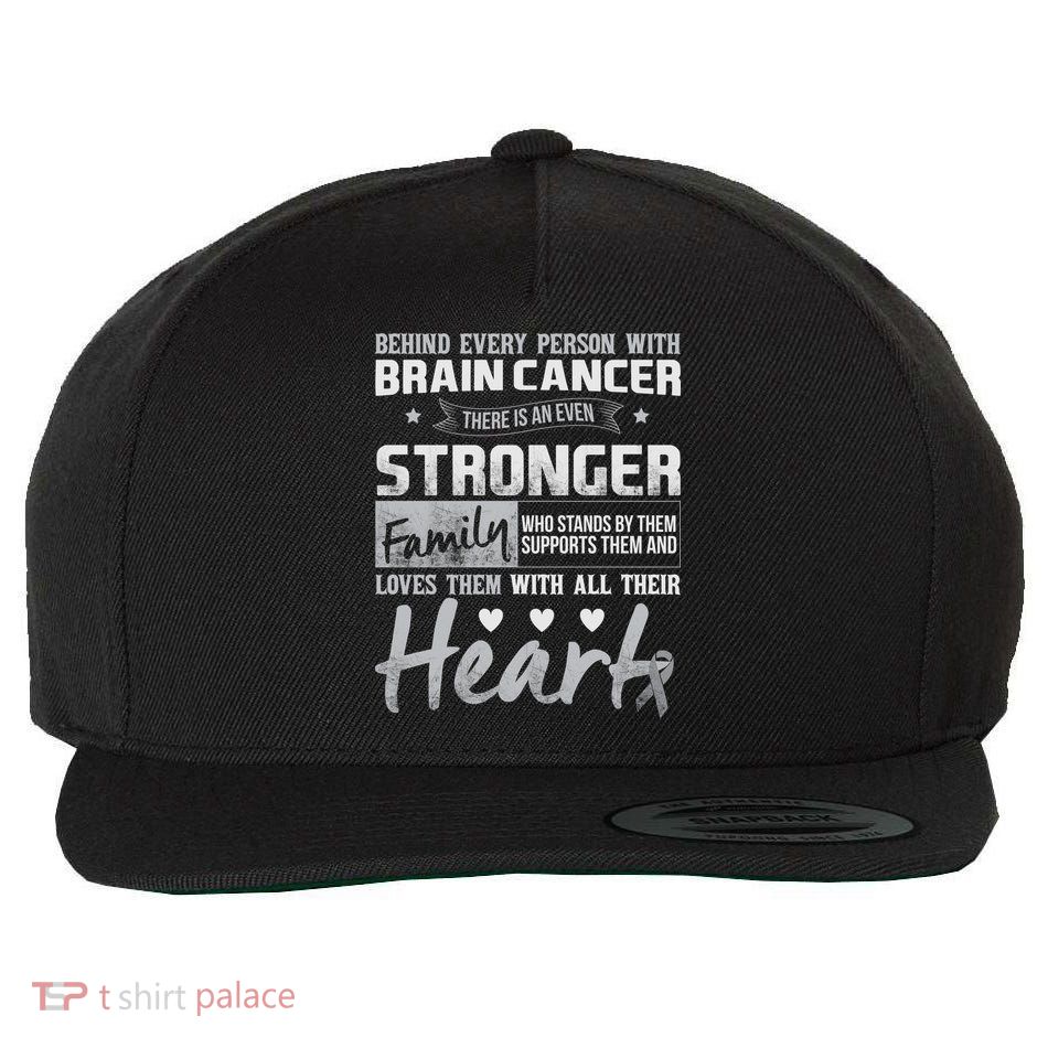 Brain Cancer Awareness Strong Family Wool Snapback Cap