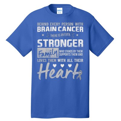 Brain Cancer Awareness Strong Family Tall T-Shirt