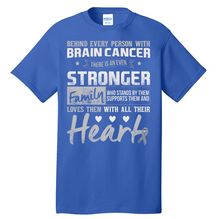 Brain Cancer Awareness Strong Family Tall T-Shirt