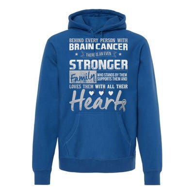 Brain Cancer Awareness Strong Family Premium Hoodie