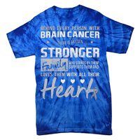 Brain Cancer Awareness Strong Family Tie-Dye T-Shirt