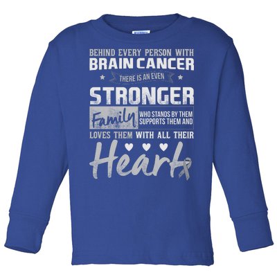 Brain Cancer Awareness Strong Family Toddler Long Sleeve Shirt