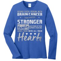 Brain Cancer Awareness Strong Family Ladies Long Sleeve Shirt