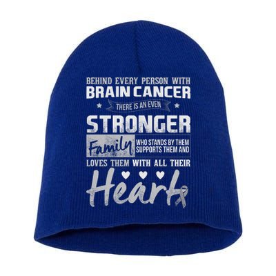 Brain Cancer Awareness Strong Family Short Acrylic Beanie