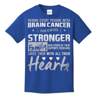 Brain Cancer Awareness Strong Family Kids T-Shirt