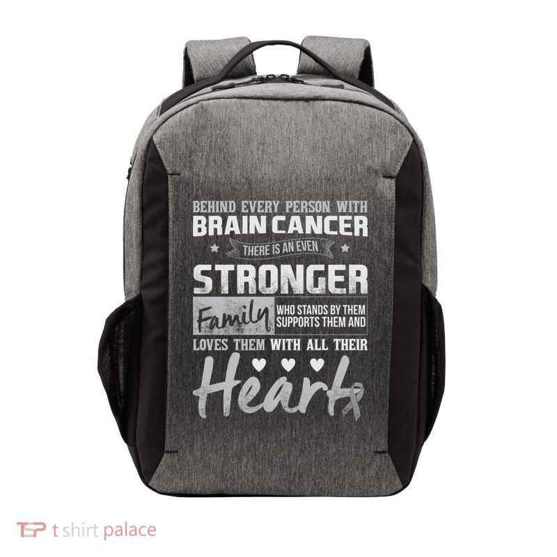 Brain Cancer Awareness Strong Family Vector Backpack