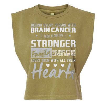 Brain Cancer Awareness Strong Family Garment-Dyed Women's Muscle Tee