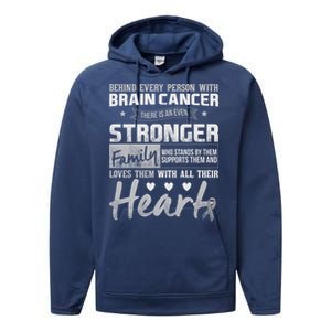 Brain Cancer Awareness Strong Family Performance Fleece Hoodie