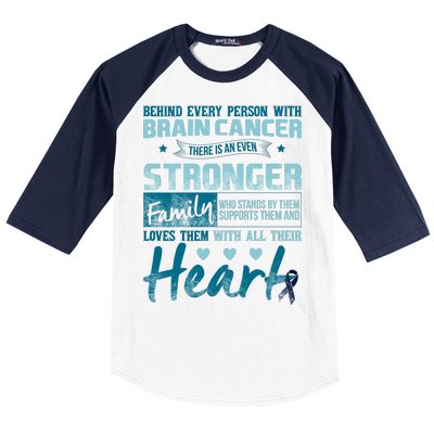 Brain Cancer Awareness Strong Family Baseball Sleeve Shirt