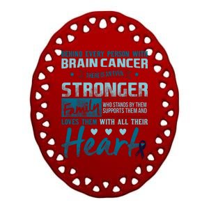 Brain Cancer Awareness Strong Family Ceramic Oval Ornament