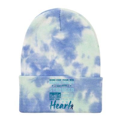 Brain Cancer Awareness Strong Family Tie Dye 12in Knit Beanie