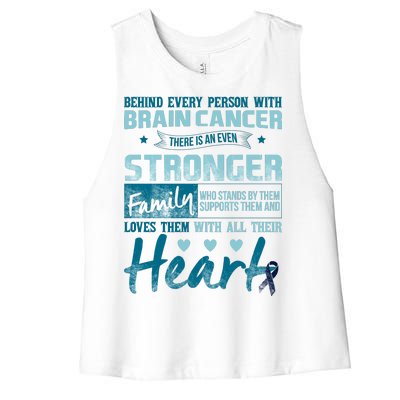 Brain Cancer Awareness Strong Family Women's Racerback Cropped Tank