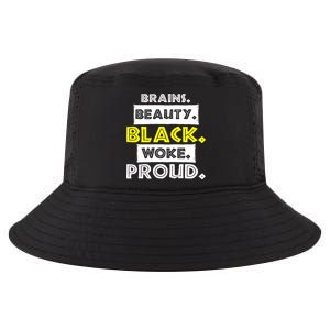 Brains Beauty Black Woke Proud Cool Comfort Performance Bucket Hat