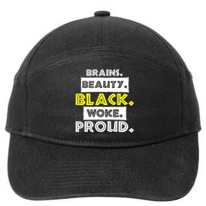 Brains Beauty Black Woke Proud 7-Panel Snapback Hat