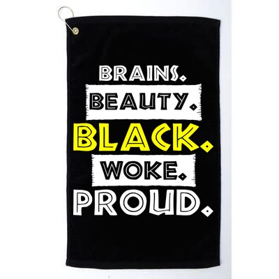 Brains Beauty Black Woke Proud Golf Towel