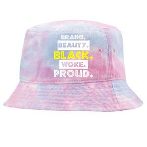 Brains Beauty Black Woke Proud Tie-Dyed Bucket Hat