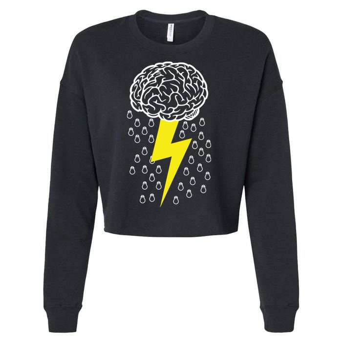 Brainstorm Lightning Cloud Cropped Pullover Crew