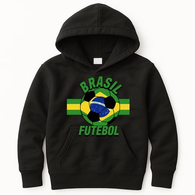 Brasil Futebol Brazil Soccer Kids Hoodie