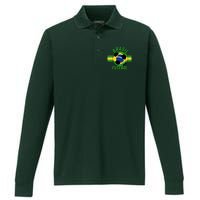 Brasil Futebol Brazil Soccer Performance Long Sleeve Polo