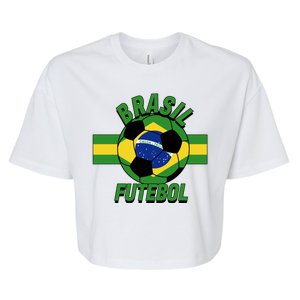 Brasil Futebol Brazil Soccer Bella+Canvas Jersey Crop Tee