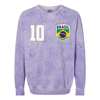 Brasil World Cup Soccer Emblem Jersey Colorblast Crewneck Sweatshirt