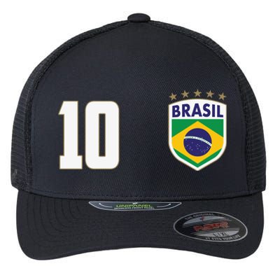 Brasil World Cup Soccer Emblem Jersey Flexfit Unipanel Trucker Cap