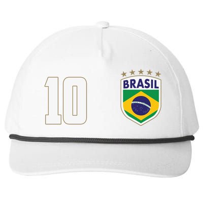 Brasil World Cup Soccer Emblem Jersey Snapback Five-Panel Rope Hat