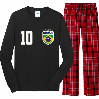 Brasil World Cup Soccer Emblem Jersey Long Sleeve Pajama Set