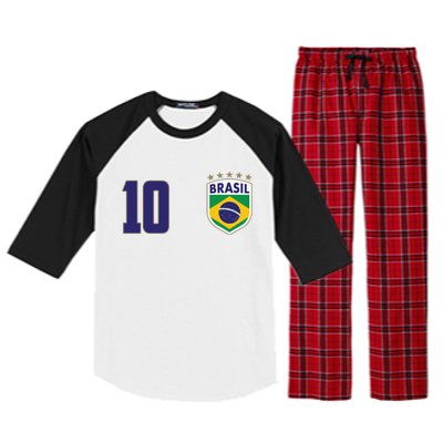 Brasil World Cup Soccer Emblem Jersey Raglan Sleeve Pajama Set