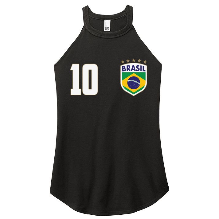 Brasil World Cup Soccer Emblem Jersey Women's Perfect Tri Rocker Tank