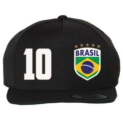 Brasil World Cup Soccer Emblem Jersey Wool Snapback Cap