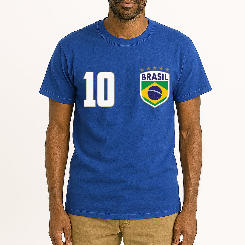 Brasil World Cup Soccer Emblem Jersey Tall T-Shirt