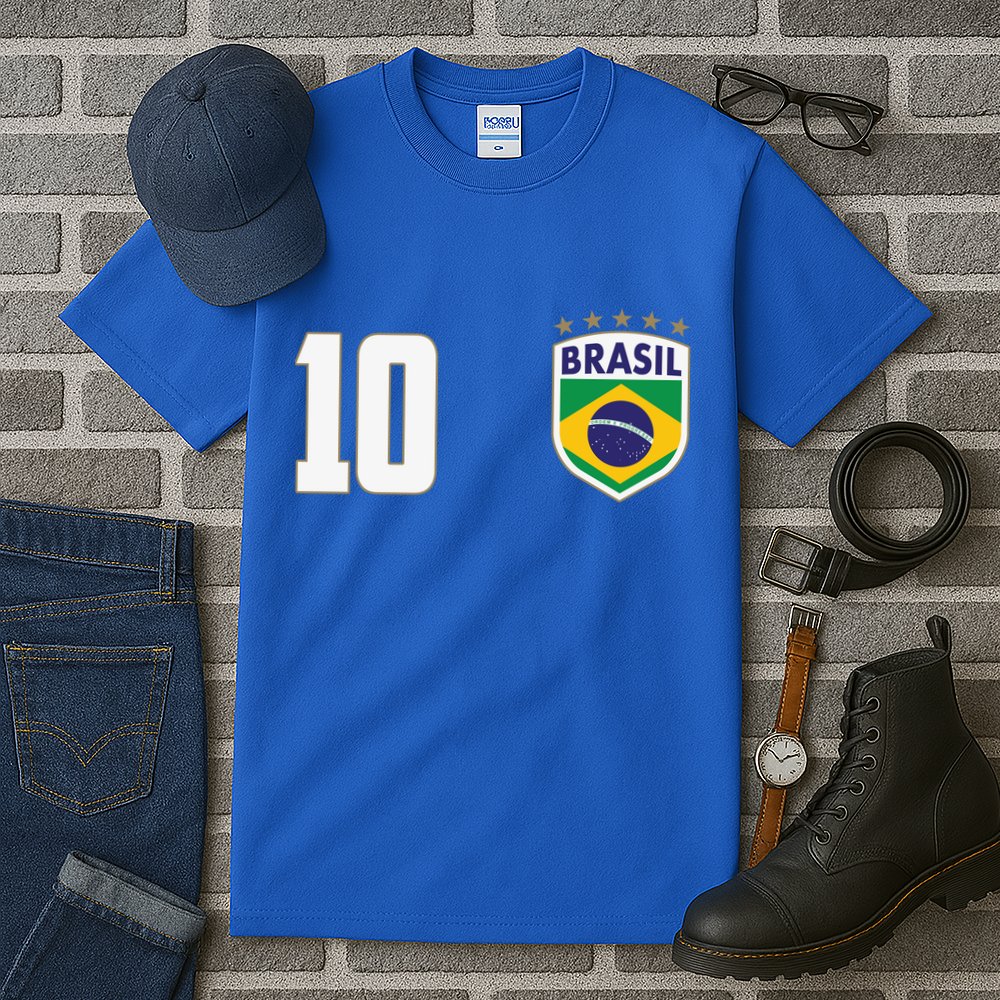 Brasil World Cup Soccer Emblem Jersey Tall T-Shirt