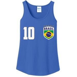 Brasil World Cup Soccer Emblem Jersey Ladies Essential Tank