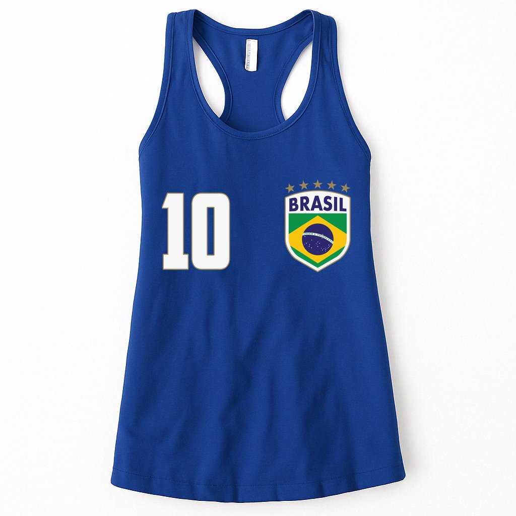 Brasil World Cup Soccer Emblem Jersey Womens Tank Top