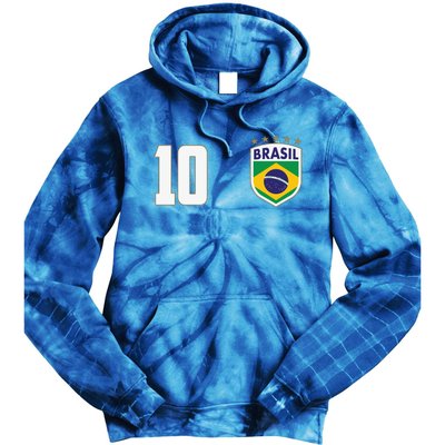 Brasil World Cup Soccer Emblem Jersey Tie Dye Hoodie