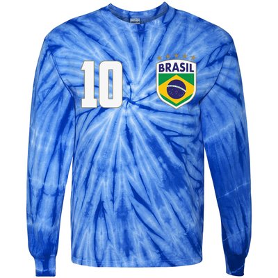 Brasil World Cup Soccer Emblem Jersey Tie-Dye Long Sleeve Shirt