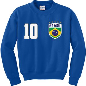 Brasil World Cup Soccer Emblem Jersey Kids Sweatshirt