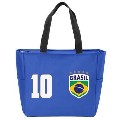 Brasil World Cup Soccer Emblem Jersey Zip Tote Bag