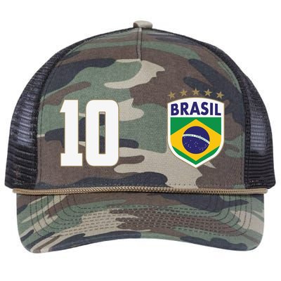 Brasil World Cup Soccer Emblem Jersey Retro Rope Trucker Hat Cap