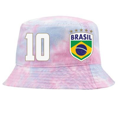 Brasil World Cup Soccer Emblem Jersey Tie-Dyed Bucket Hat